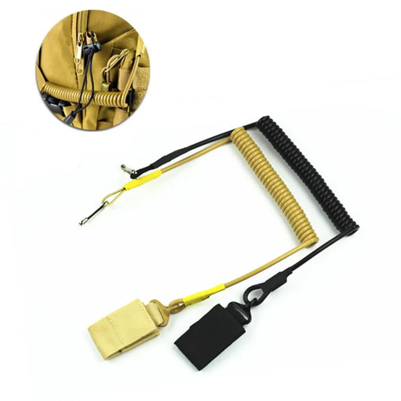 

EDC Outdoor Equipment High Quality Elastic Anti-lost Tactical Stretching Rope Anti-Theft Key Hanging Retractable Buckle Camping