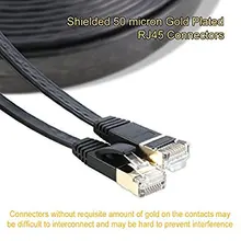 Câble Ethernet plat Cat7 de 2m et 6 pieds, blindé (STP) avec connecteurs Rj45 sans accroc