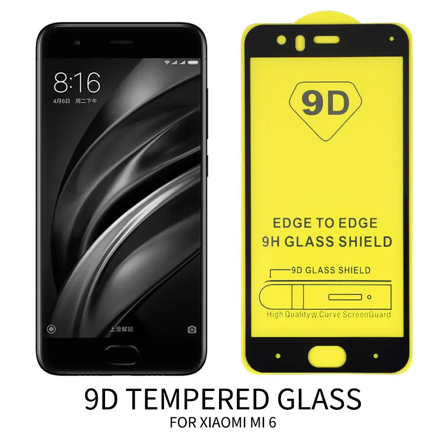 WOLFPSYCH 9D полное покрытие из закаленного стекла для Xiaomi mi 6 клея Защитная пленка