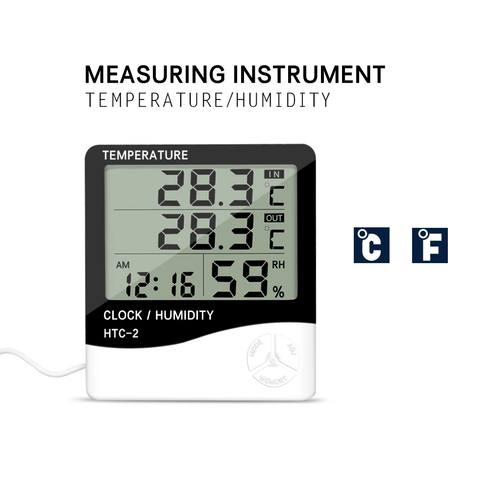 Alarm Clock Indoor Room LCD Electronic Temperature Humidity Meter Digital Hygrometer Thermometer Weather Station X8 | Инструменты