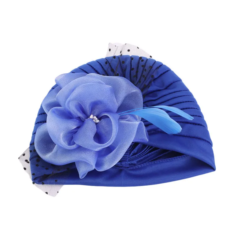 Тюрбан шапки женские цветочные сетчатые перья с рюшами шляпа череп Рак шапочка при химиотерапии хиджаб головной убор повязка на голову выпадение волос крышка аксессуары