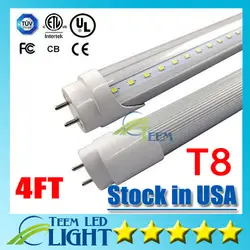 Акции в США 4ft 22 Вт T8 LED Light Tube 2400LM AC 85-265 В холодный белый 60000 К светодиодное освещение люминесцентная лампа, лампа 1.2 м светодиодные трубки