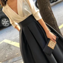 Новое поступление, белое черное вечернее платье с v-образным вырезом, короткое, простое вечернее платье es abiye, недорогие вечерние платья