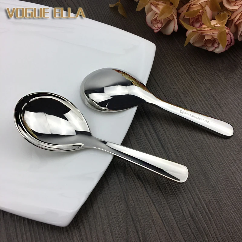 

High-end 1810 Food Grade Stainless Steel Spoon Short Handle Dinner Spoon Porridge Soup Spoon Deepened Design Portable Cutlery