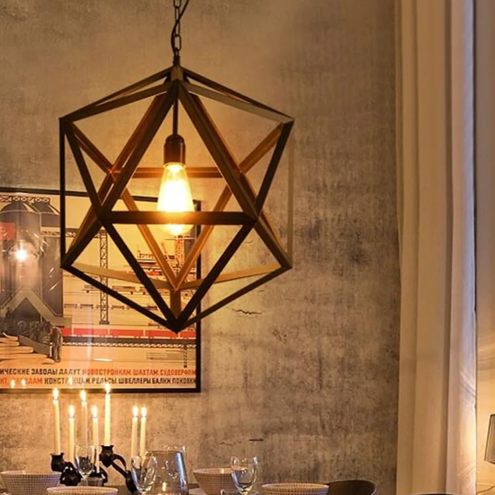 

Nordic simplicity Metal Suspension light Loft Industrial Pendant Light Retro iron pendant lamp for Dining Room Bar with chain