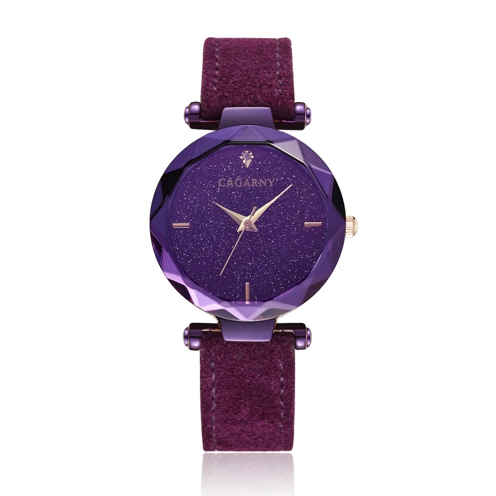 

CAGARNY brand luxury simple fashion watch new diamond dial ladies ladies and women leather quartz watch multi-color