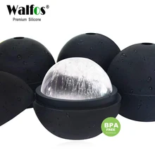 WALFOS 2 шт. виски Круглый кубик льда пресс-формы шариков-пищевой силикон большой виски ледяной куб Сфера производитель формы для вина барная посуда