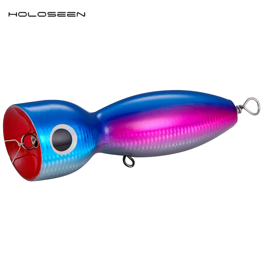 Holoseen деревянный Поппер рыболовные приманки 16 см/100 г Topwater ручной работы Троллинг