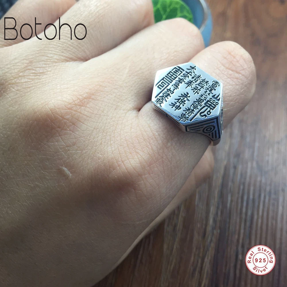Real 925 Sterling Silver Ring Men's Jewelry for Boys Main Wedding Band