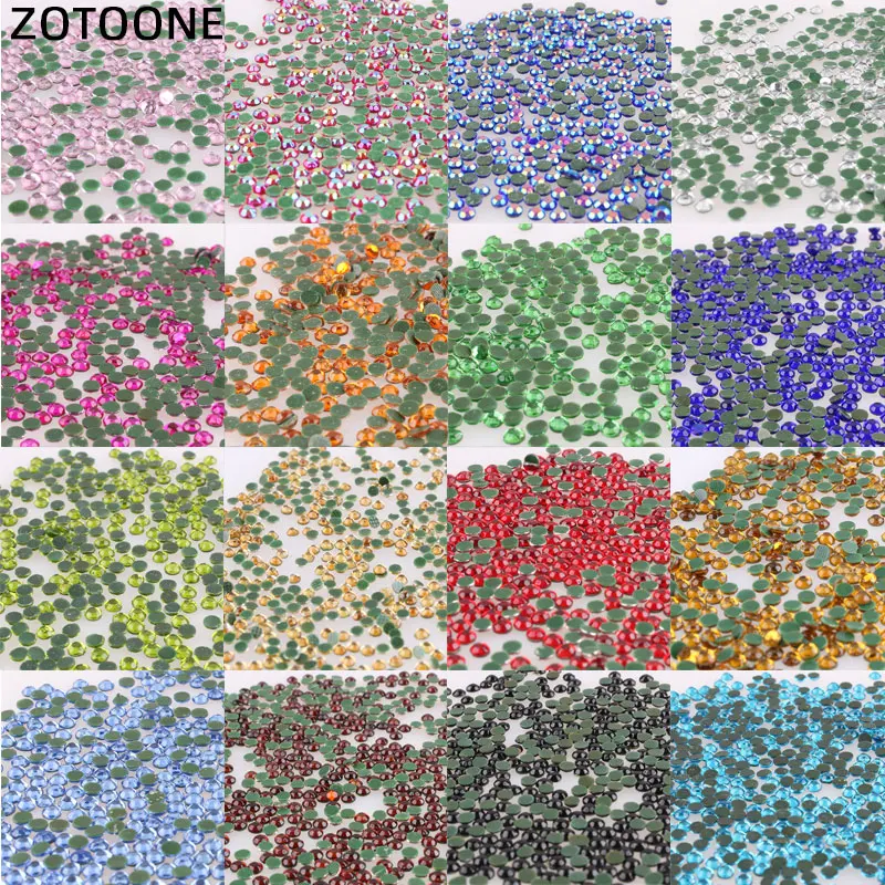 

ZOTOONE Iron on Strass Crystal applique Hot-fix Flat Back for Nails Art DIY Resin Rhinestones Pink Stones for Clothes Decor G