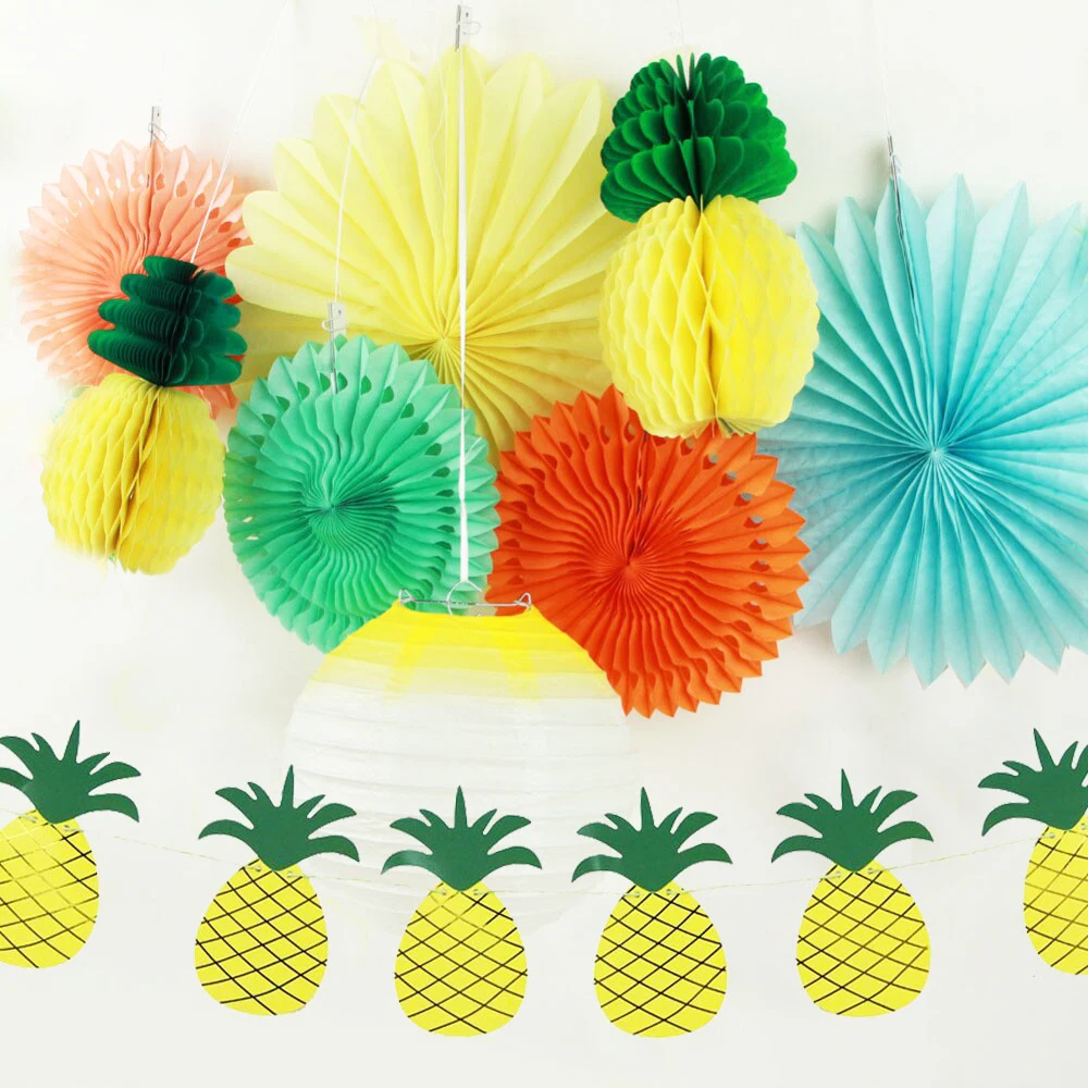 Set of 9 Summer Party Decoration Kit( Lantern Pape...