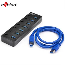 7 Порты USB 3.0 hubcharger сплиттер с включения/выключения Platooninsert для мобильного телефона/компьютер