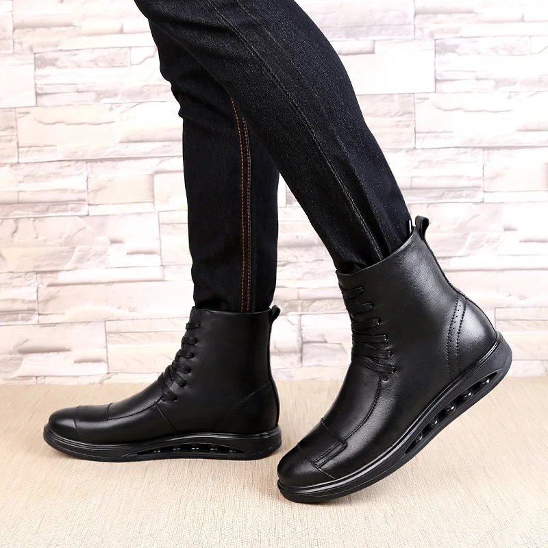 Популярные Брендовые мужские ботинки; осенне-зимняя обувь из натуральной кожи; мужские мотоциклетные ботильоны; пара оксфордских туфель; большие размеры 35-46