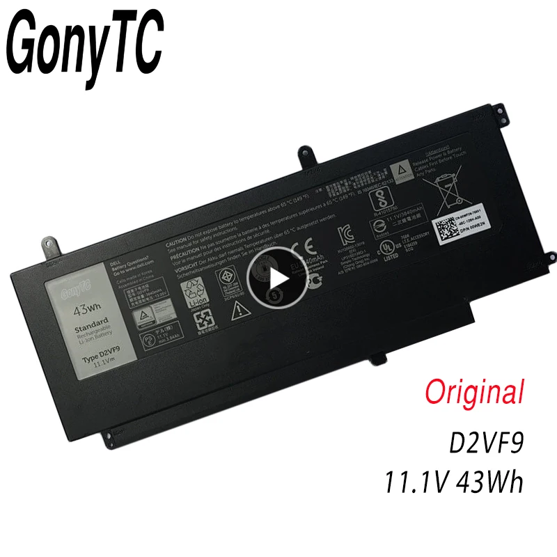 GONYTC 11,1 V 43Wh D2VF9 ноутбук Батарея для Dell Inspiron 15 7547 7548 0PXR51 PXR51 планшет для Vostro 14 5000 5459