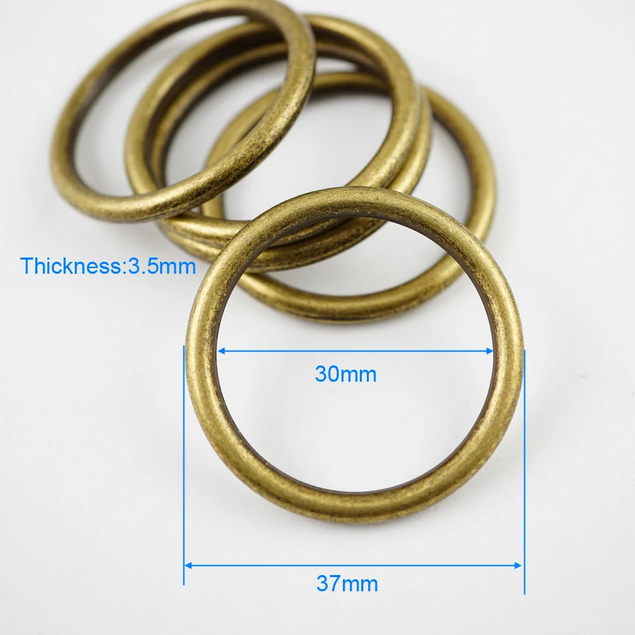 

50 Pieces 30mm Antique Brass Color Welded Metal O Ring Purse Bag O Ring