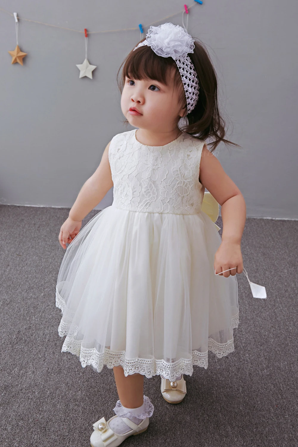 Flower Girl Dress Embroidery Big Bow Prom Party Wedding Baby Girls