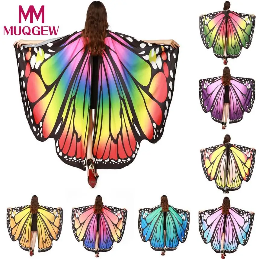 

MUQGEW 2019 Kid Baby Girl Butterfly Wings Shawl Scarves Nymph Pixie Poncho Costume Accessory angel wings costume