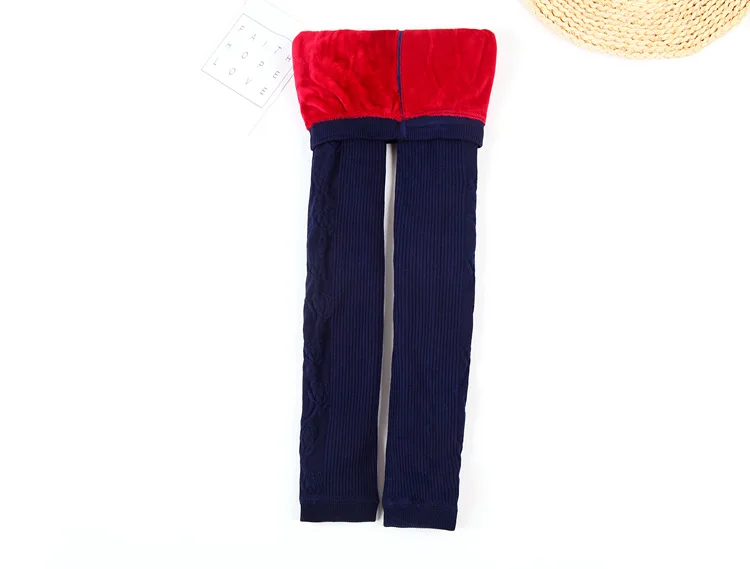 Леггинсы для девочек детская одежда зимняя одежда для маленьких девочек Теплые эластичные плотные штаны в полоску для детей