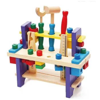 

Home Child Screw Nut Combination Dismounting Wooden Tool Platform Multifunction Intellectual Development Toys Building Blocks