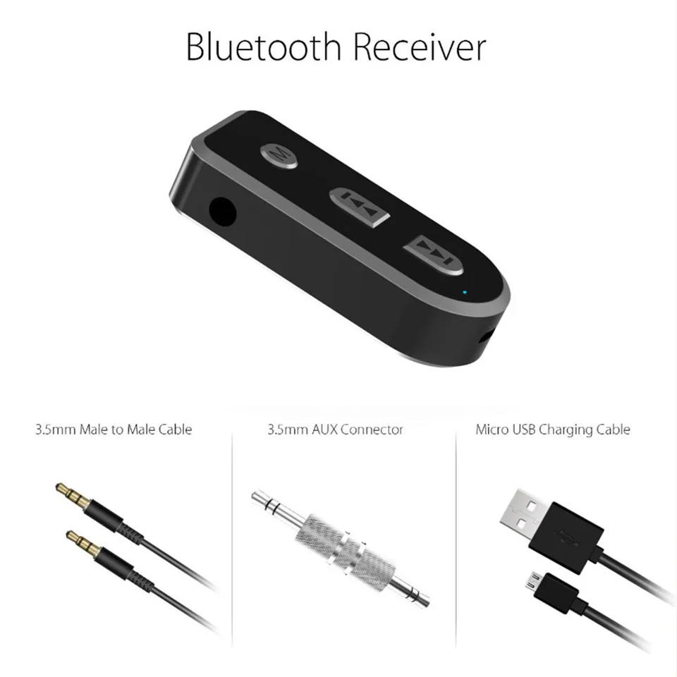 Wireless Aux Bluetooth Receiver 3.5mm Jack Audio Bluetooth Aux Adapter Music Receiver Support IOS Siri For iphone Ipad Headphone (5)