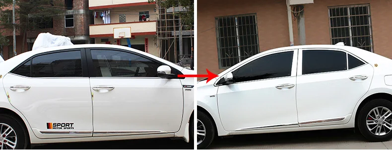 Отделка окон из нержавеющей стали для Toyota corolla 2014 2017 украшение автомобильных