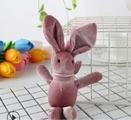 18.8*10CM Soft Mini Joint Rabbit Pendant Plush Bunny For Key Chain Bouquet Toy Doll DIY Ornaments Gifts YH1304