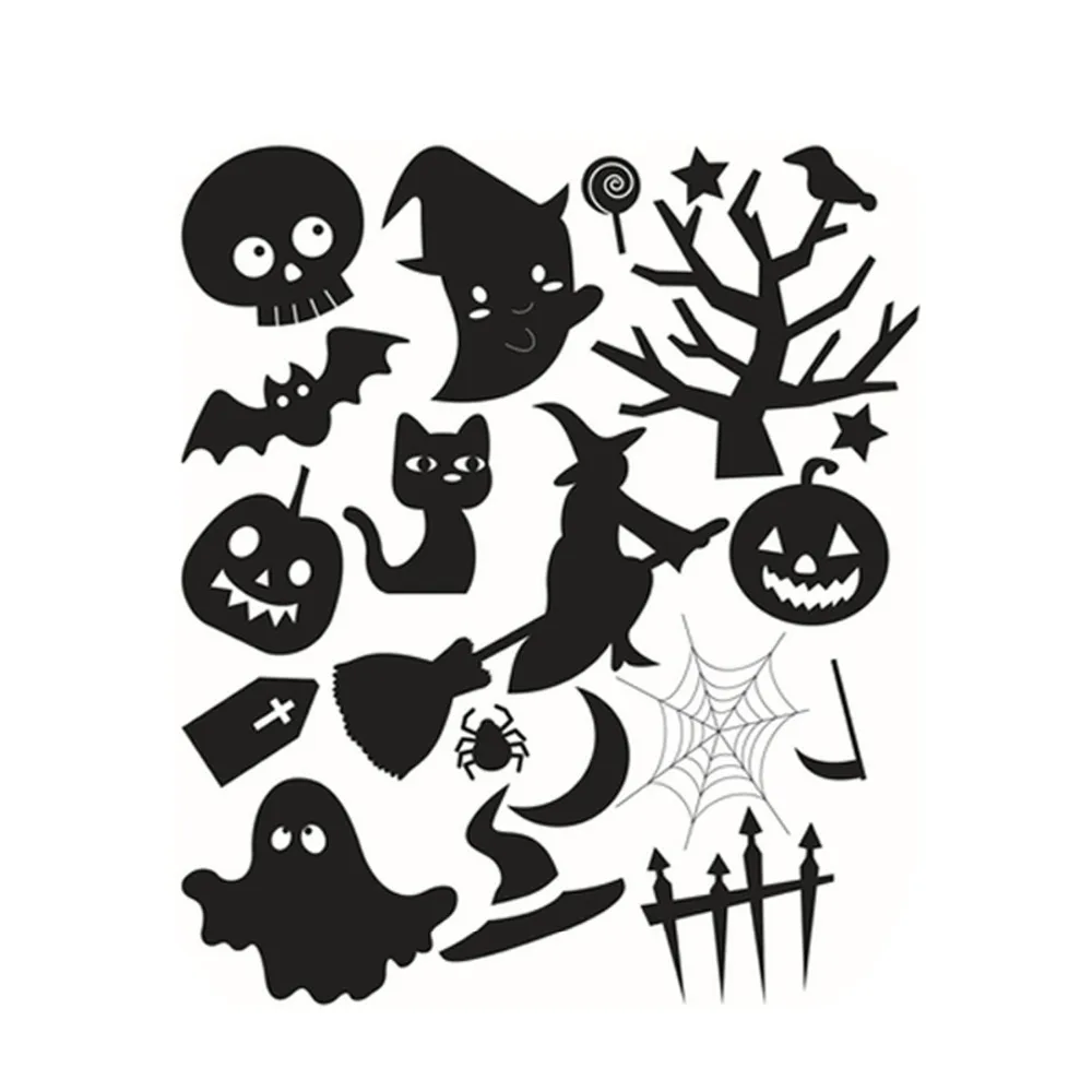 halloween series pumpkin skull spider web window decorative wall stickers wall decor halloween festival decoration - Halloween Wall Decor halloween series pumpkin skull spider web window decorative wall stickers wall decor halloween festival decoration - Halloween Wall Decor