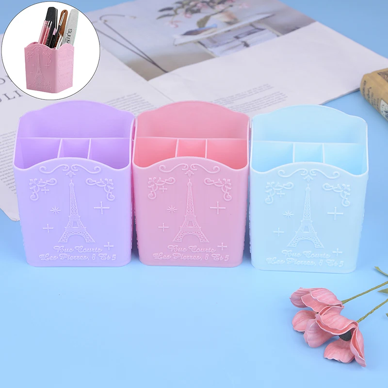 

4 Cells Nail Tools Storage Box Organizer Dotting Pen Nail Art Brush Nail Polish Container Makeup Brushes Display Shelf holder