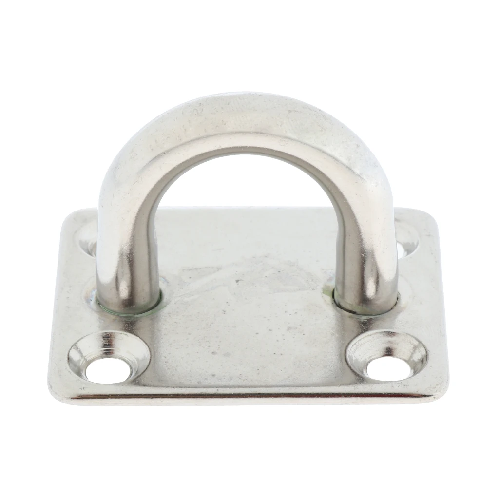 Stainless Steel Square Pad Eye Plates 8mm for Marine Boat Yacht Sailboat Sailing Water Sports Accessories Silver  