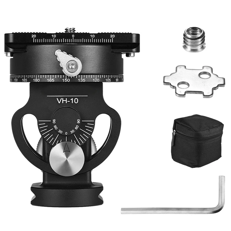 Tripod Head Panoramic Bird Watching Photography Head with Quick Release Plate for Sirui L10 Rrs Mh-02