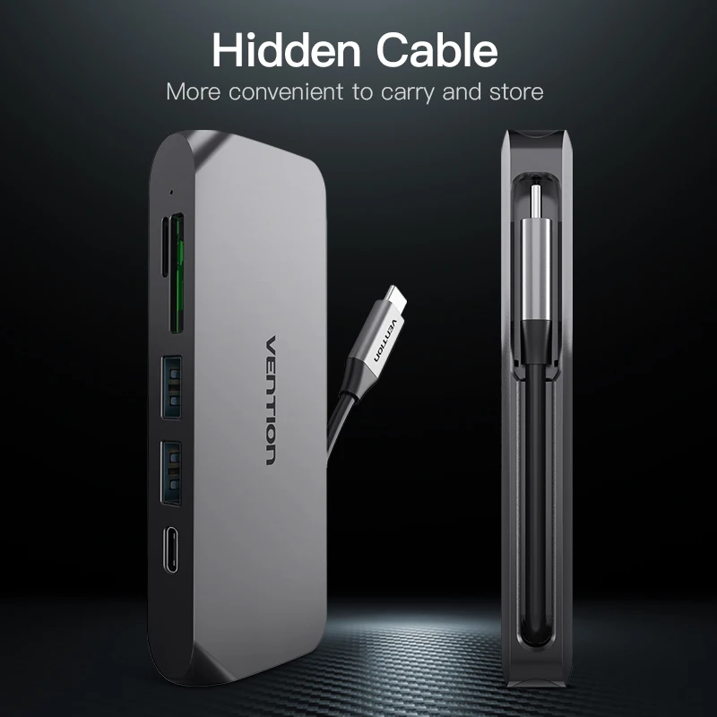 Vention USB HUB C к HDMI SD/TF кардридер Thunderbolt 3 адаптер для MacBook Samsung Galaxy S9 Huawei P20 Pro Type