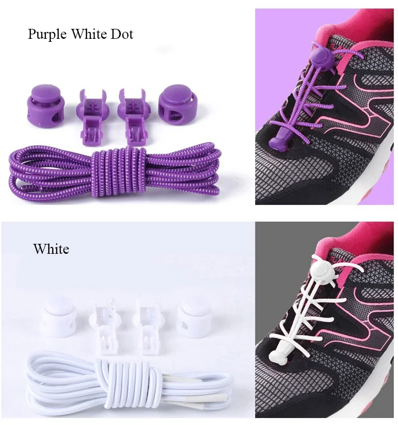 No Tie Shoelaces Stretching Lock lace Locking Shoe Laces Elastic Sneaker Chidren Shoelaces Shoestrings RunningJoggingTriathlon (31)