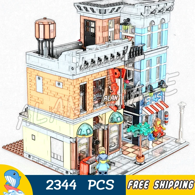 

2344PCS Creator Detective's Office Street City Modular House Model Building Blocks 15011 Assemble Toys Compatible With LegoING