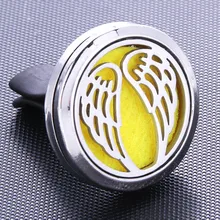 Освежитель воздуха для автомобиля из нержавеющей стали, Ароматический диффузор эфирного масла, медальон, отправка в случайном порядке, 1 шт., масляные подушечки в подарок