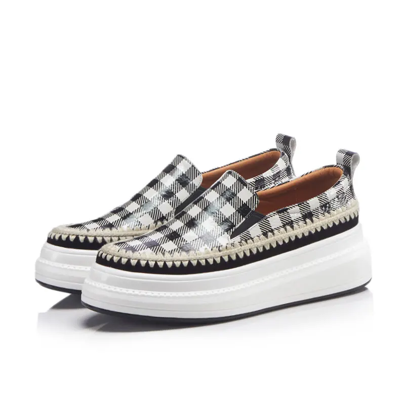 

2018 korean shoes woman platform spring autumn women's thick bottom casual shoes lady womens loafers leather colorful shoes