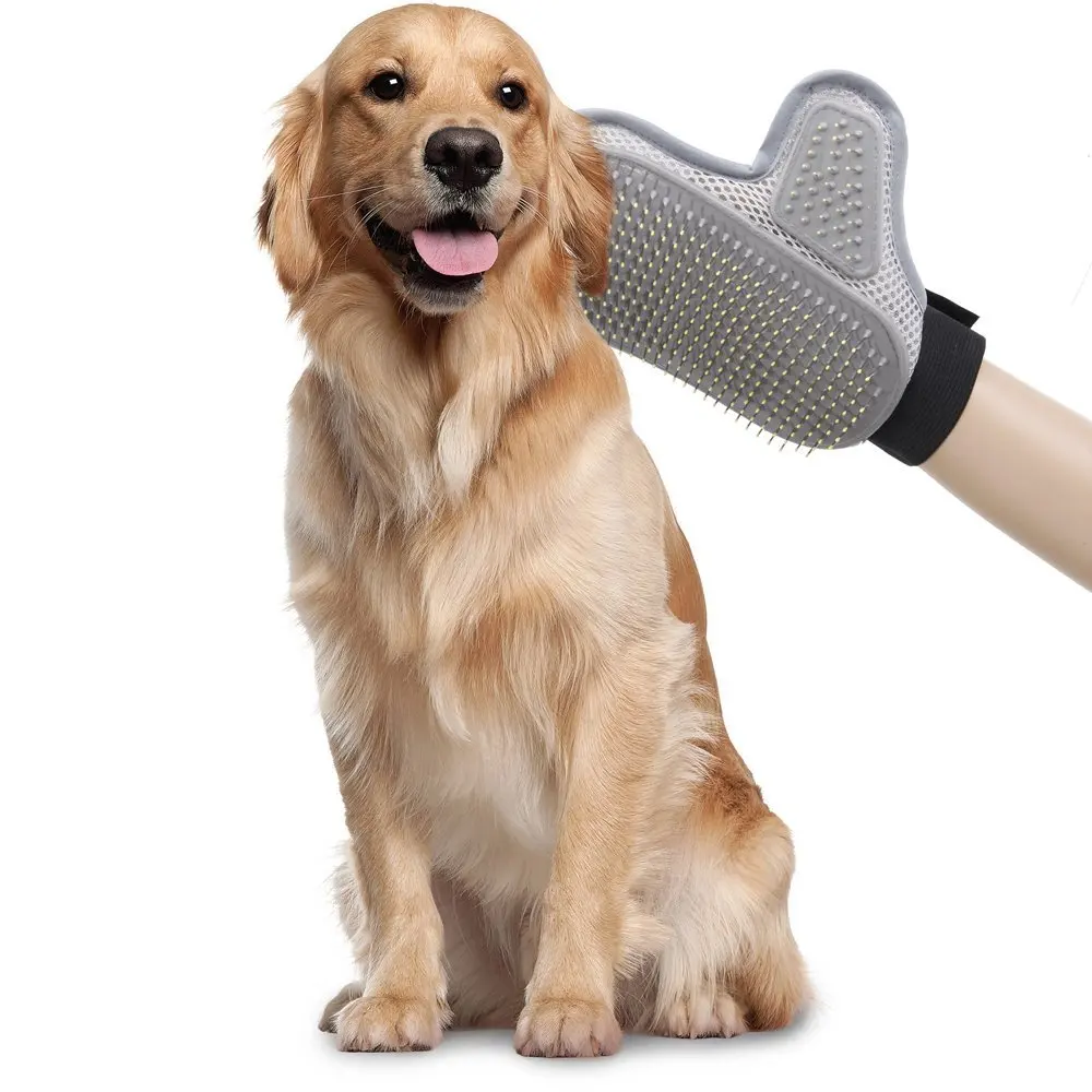 Pet Brush Glove For Dogs And Grooming Glove For Cats Gentle Grooming