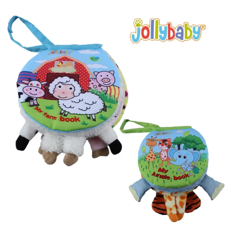 

Jollybaby Infant Pram Educational Toys Bed Around Animal Skip Zoo Child Early Cloth Book leanning baby for gift 50% off