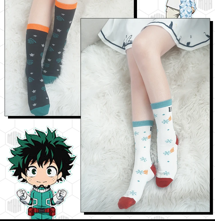 3 пара/лот Bakugou Katsuki Todoroki Shoto мидория изуку носки amime My Hero Academia Косплей шланг хлопковые носки для вечерние