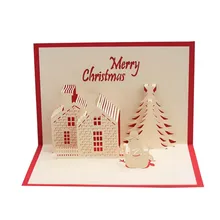 Счастливого Рождества 3D Рождественские открытки всплывающие Рождественская елка ручной работы на заказ поздравительные открытки Рождественские подарки сувенирные открытки