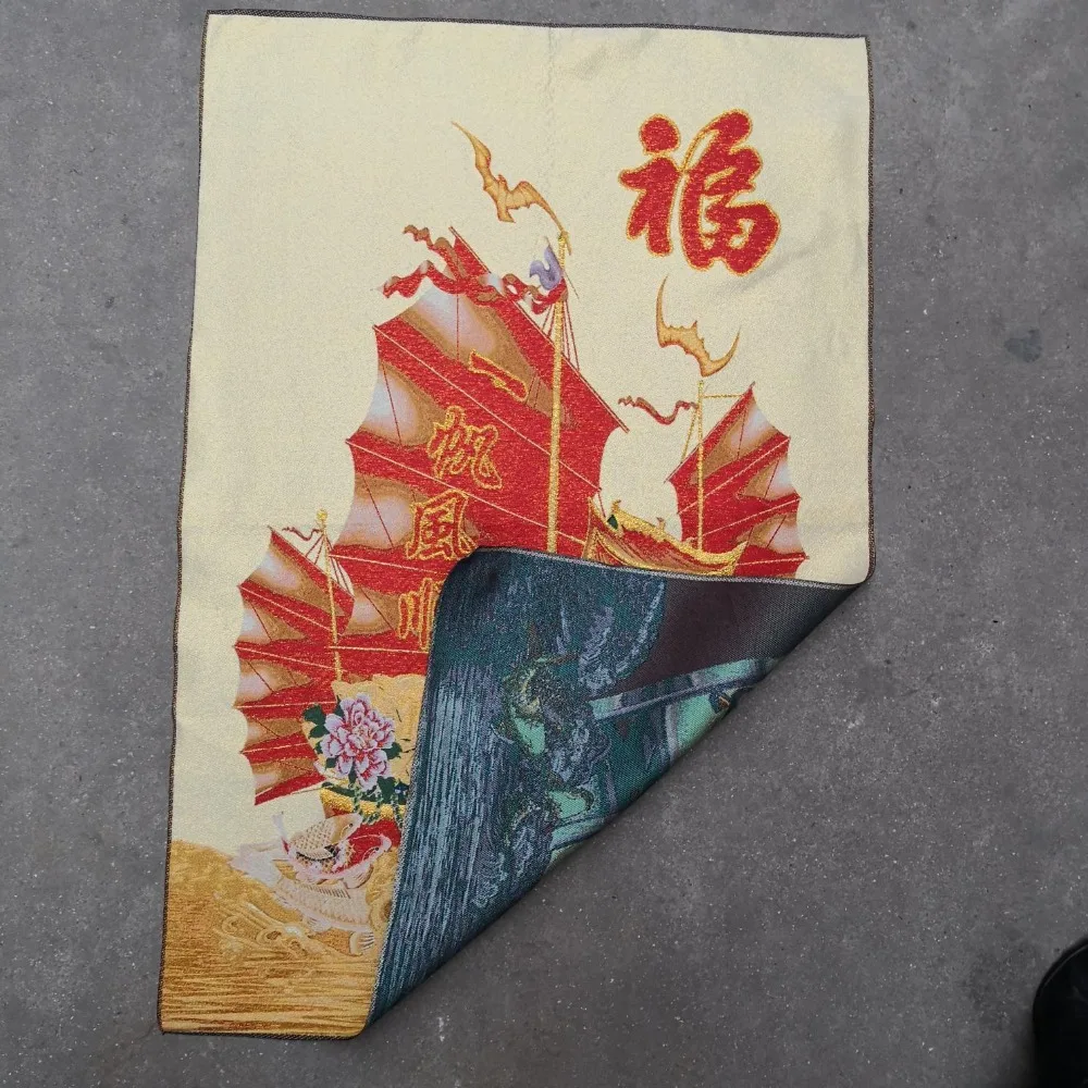 Китай старый Тибет шелк Thangka как висячая картина fengshui yifanfengshun 60x90m|Статуи и