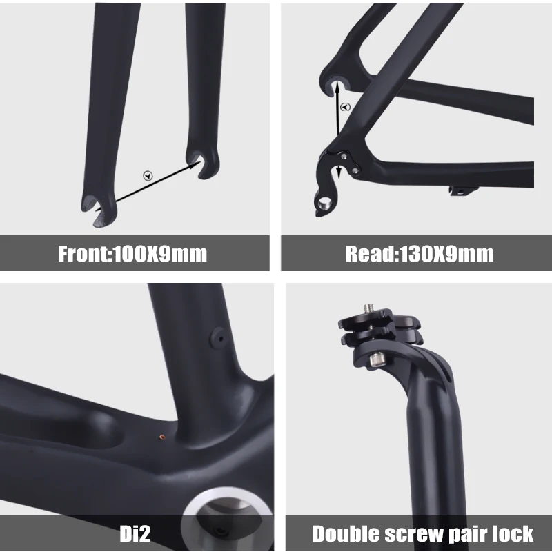 Top 2018 New Model UD Full Carbon Road Bike Frames Racing Bicycle Carbon Framesets Cycling Road Bike Frames with Fork Seatpost Clamp 2