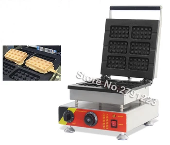 

110V Electric 6pcs Square Belgium Waffle Stick Baker Maker stainless steel Machine Commercial Non-stick