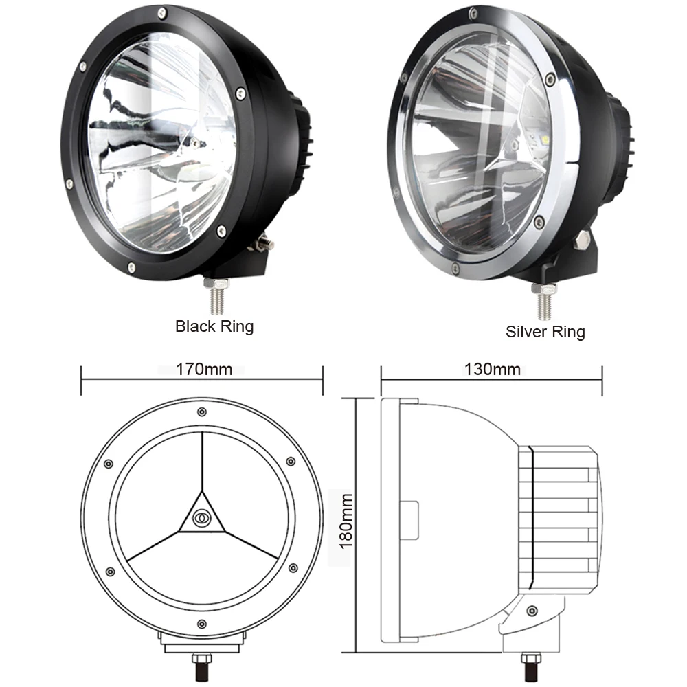 Foco Trabajo LED 12V / 24V IP67 Redondo _ 27W - AGRALED