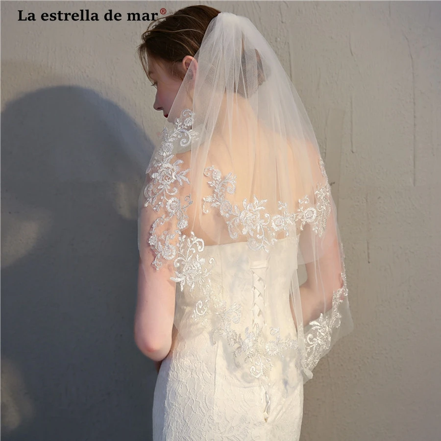 

Birdcage veil2019 new 2 layer with hair comb veil ivory short lace veil stock welon cheap velo de novia wholesale schleier