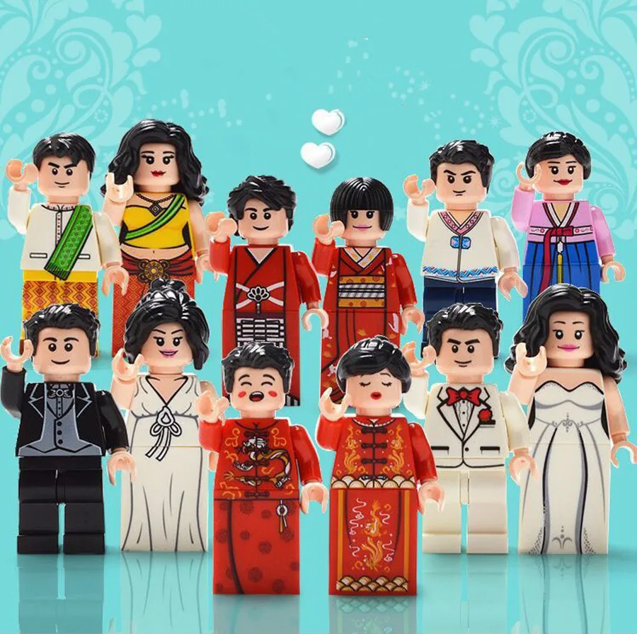 12pcs Compatible Legoing Friends Girl Figura Bride and Groom Figurens set Wedding Ceremony Decorations Building Blocks Figurines 12pcs Compatible Legoing Friends Girl Figura Bride and Groom Figurens set Wedding Ceremony Decorations Building Blocks Figurines