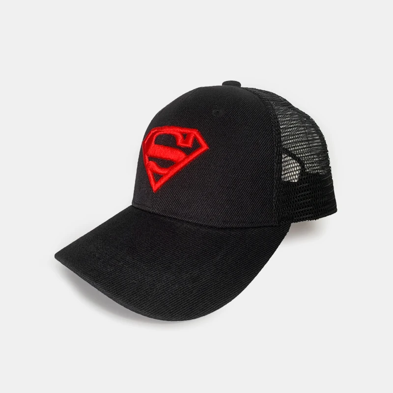 SQTEIO лето мультфильм Супермен детская бейсбольная кепка gorra hombre уличная дышащая сетчатая шляпа - Цвет: Черный