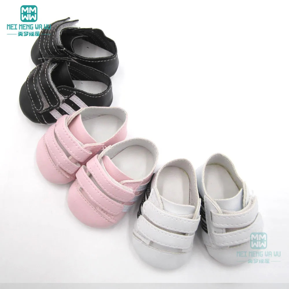 7cm Mini baby white sports shoes sneakers for 43 cm toy new born dolls and american doll accessories