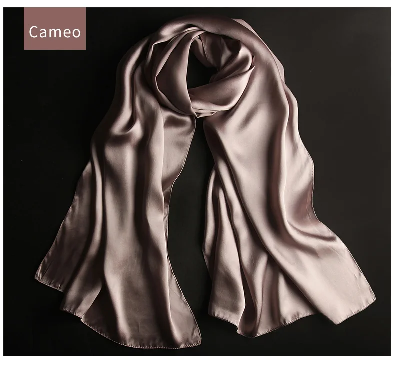 Натуральный шелк роскошный женский шарф бренд натуральный шелк из Ханчжоу Шали Обертывания для женщин сплошной шарф Шелковый платок