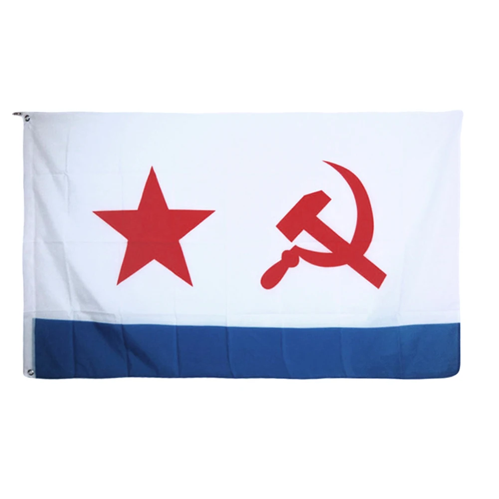 

USSR Soviet Navy Flag 90*150 CM High-end Polyester Soviet Flag Russian Navy Flag Hanging USSR Naval Banner 3*5ft