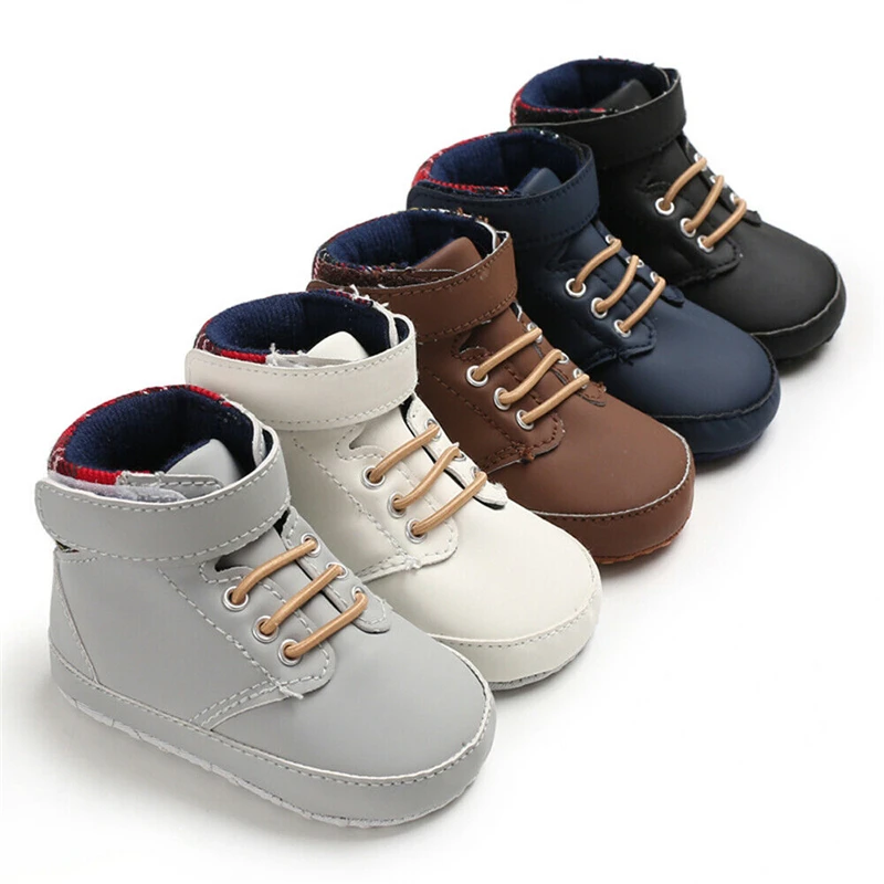 

Baby Soft Sole Anti-skid PU Leather Shoes Infant Boy Girl Boots Toddler Moccasin 0-18M 2019 New Fashion